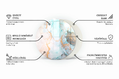 Runde Glasplatte für Kaminofen Mosaikmotiv mit floralen Akzenten
