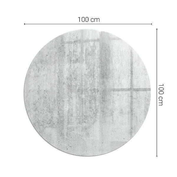 Runde Glasbodenplatte Kamin Rohbetonstruktur