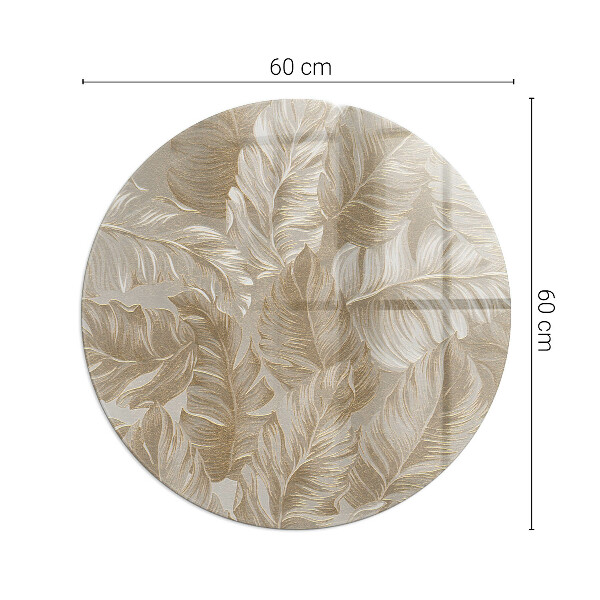 Runde Glasplatte für Kaminofen Zarte Blattmuster