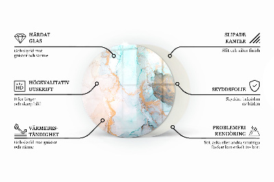 Runde Glasplatte für Kaminofen Stilvolles Pflanzenmotiv