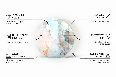 Runde Glasplatte für Kaminofen Geometrische Abstraktion in Formen