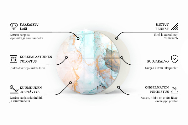 Runde Glasplatte für Kaminofen Muster dreidimensionaler Formen