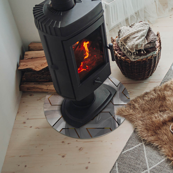 Runde Glasplatte für Kaminofen Muster dreidimensionaler Formen