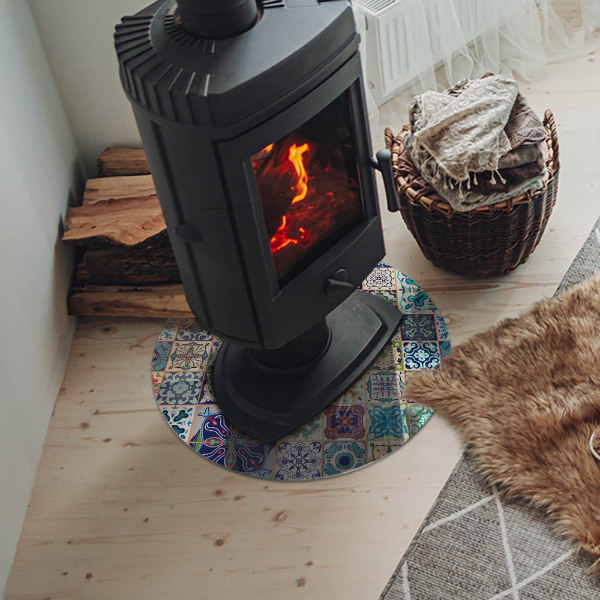 Runde Glasbodenplatte Kamin Mosaik-Dekorationsmuster