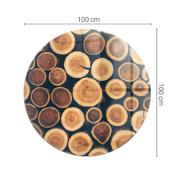 Runde Funkenschutzplatte aus Glas Schachtel mit Holzrahmen