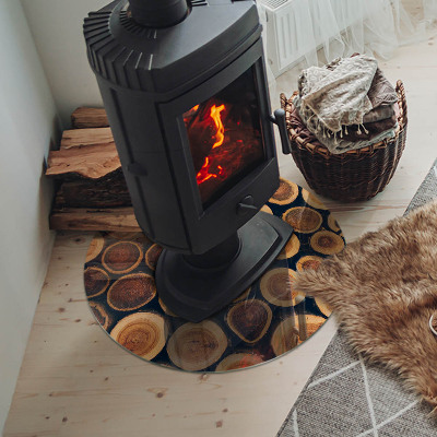 Runde Funkenschutzplatte aus Glas Schachtel mit Holzrahmen