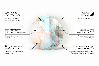 Runde Glasbodenplatte Kamin Abstrakte wellenförmige und lineare Muster
