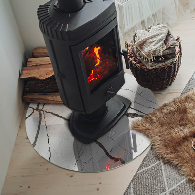 Runde Funkenschutzplatte aus Glas Marmoradern in elegantem Stil