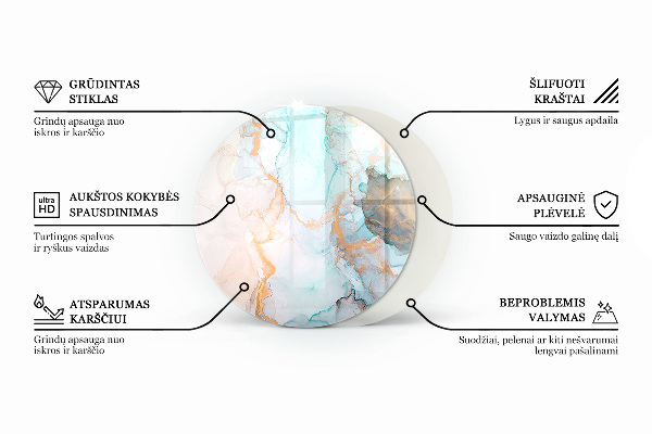 Runde Glasplatte für Kaminofen Olivfarben