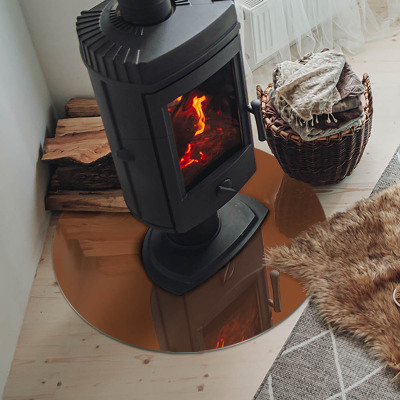 Runde Glasbodenplatte Kamin Farbe Braun