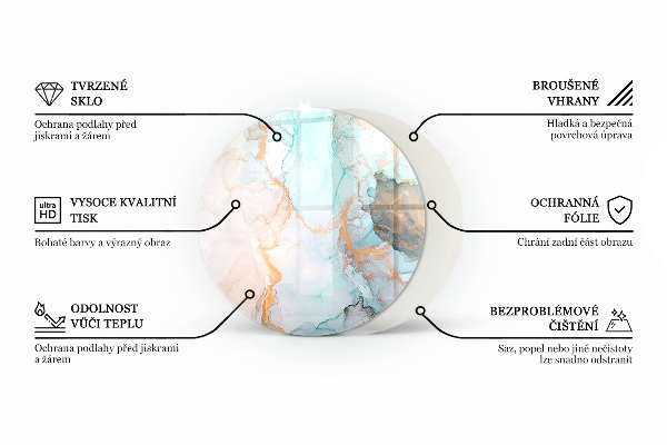 Runde Funkenschutzplatte aus Glas Farbe Braun