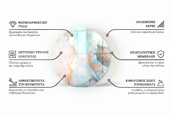Runde Funkenschutzplatte aus Glas Farbe Braun