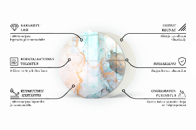 Runde Funkenschutzplatte aus Glas Farbe Grau