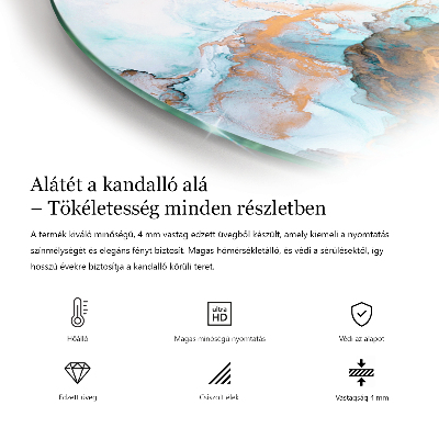 Runde Funkenschutzplatte aus Glas Farbe Grau