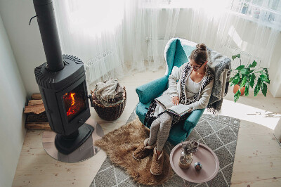 Runde Glasplatte für Kaminofen Farbe Hellbraun