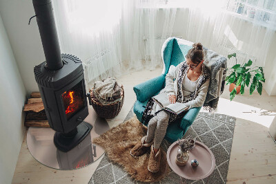 Runde Glasplatte für Kaminofen Farbe Hellbraun