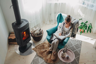 Runde Funkenschutzplatte aus Glas Elfenbeinfarbe