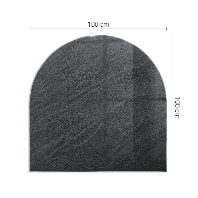 Halbrunde Funkenschutzplatte Glas Natursteinmuster