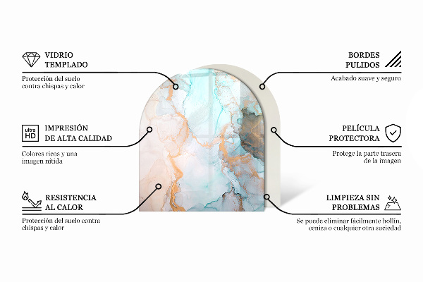 Halbrunde Glasbodenplatte Kamin Geometrie im dreidimensionalen Raum