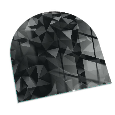 Halbrunde Glasbodenplatte Kamin Geometrie im dreidimensionalen Raum