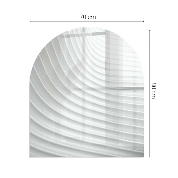 Halbrunde Funkenschutzplatte Glas Wellen subtiler Formen