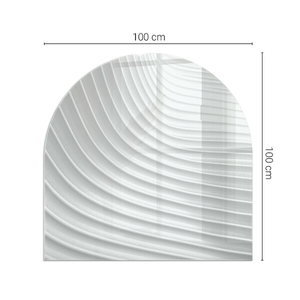Halbrunde Funkenschutzplatte Glas Wellen subtiler Formen