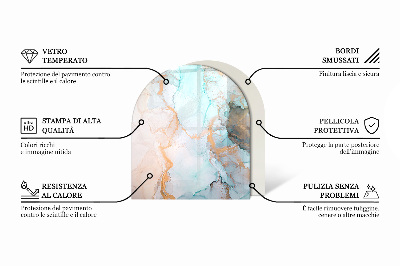 Halbrunde Glasplatte für Kaminofen Abstrakte Wolkenformen in Festkörpern