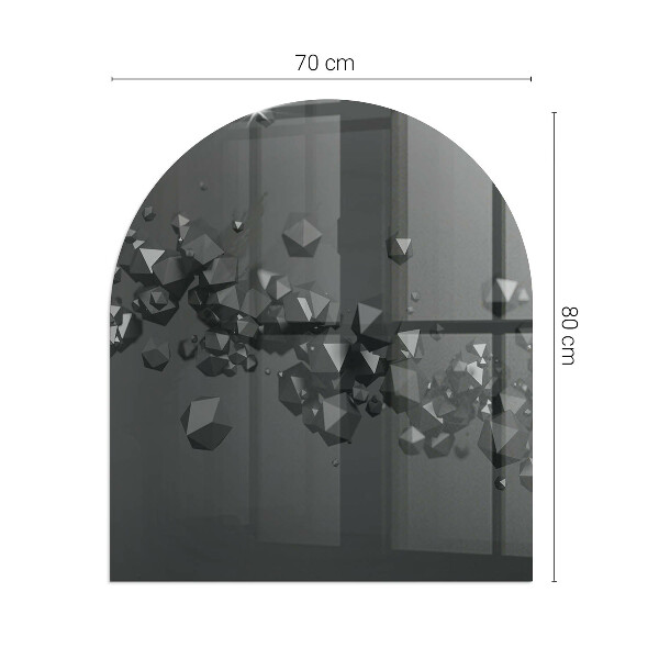Halbrunde Glasplatte für Kaminofen Abstrakte Wolkenformen in Festkörpern