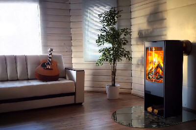 Halbrunde Glasplatte für Kaminofen Abstrakte Wolkenformen in Festkörpern