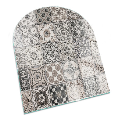 Halbrunde Glasbodenplatte Kamin Geflieste dekorative Muster