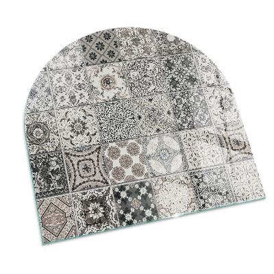 Halbrunde Glasbodenplatte Kamin Geflieste dekorative Muster