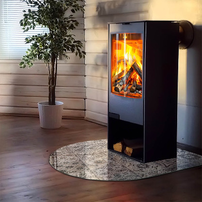 Halbrunde Glasbodenplatte Kamin Geflieste dekorative Muster