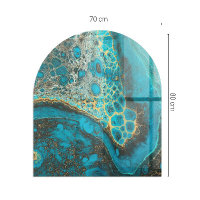 Halbrunde Glasbodenplatte Kamin Organisches Muster in abstrakter Form