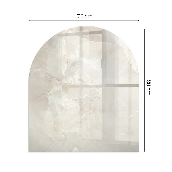 Halbrunde Glasplatte für Kaminofen Organisches Marmormotiv