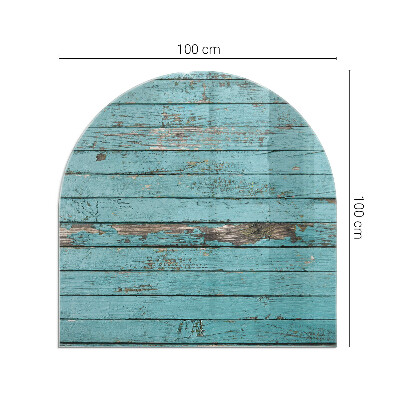 Halbrunde Funkenschutzplatte Glas Rustikale Dielen im Naturstil
