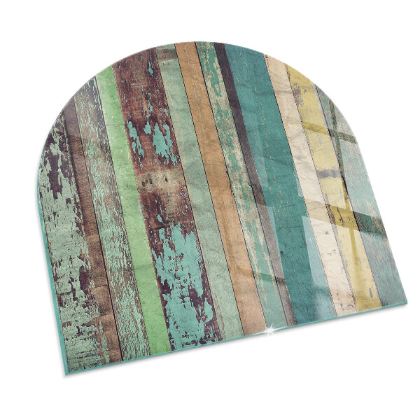 Halbrunde Glasplatte für Kaminofen Platinenfarben in verschiedenen Farbtönen