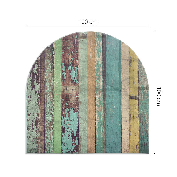 Halbrunde Glasplatte für Kaminofen Platinenfarben in verschiedenen Farbtönen