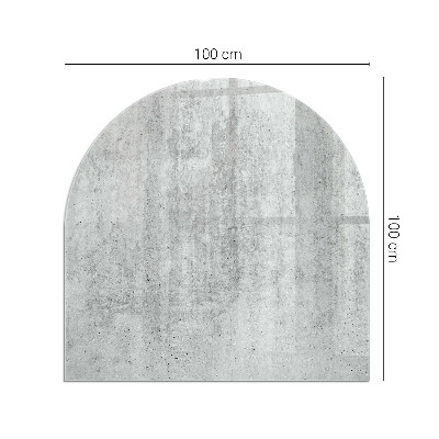 Halbrunde Glasbodenplatte Kamin Rohbetonstruktur