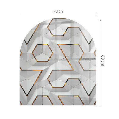 Halbrunde Glasplatte für Kaminofen Muster dreidimensionaler Formen