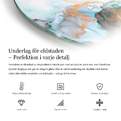 Halbrunde Funkenschutzplatte Glas Abstraktes Texturmotiv