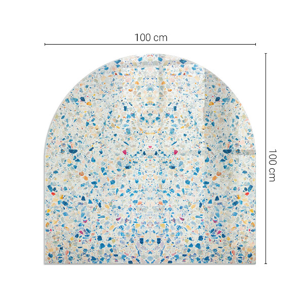 Halbrunde Funkenschutzplatte Glas Abstraktes Texturmotiv