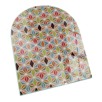 Halbrunde Glasplatte für Kaminofen Polygonale Muster im Web