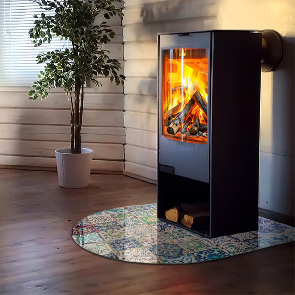 Halbrunde Glasbodenplatte Kamin Mosaik-Dekorationsmuster