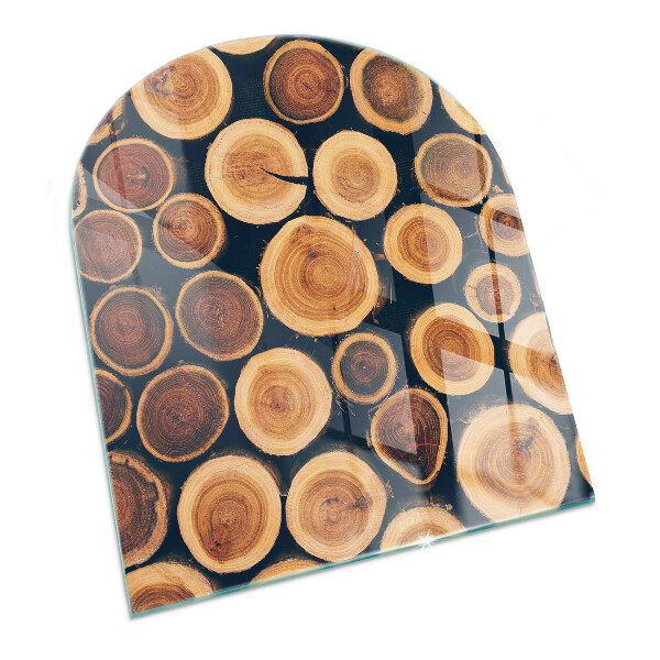 Halbrunde Funkenschutzplatte Glas Schachtel mit Holzrahmen