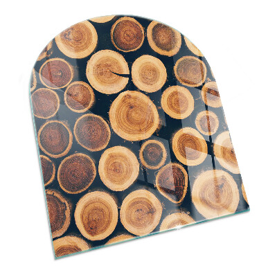 Halbrunde Funkenschutzplatte Glas Schachtel mit Holzrahmen