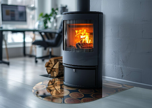 Halbrunde Funkenschutzplatte Glas Schachtel mit Holzrahmen