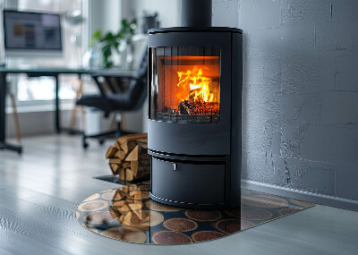 Halbrunde Funkenschutzplatte Glas Schachtel mit Holzrahmen