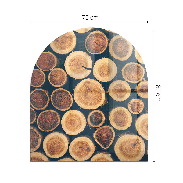 Halbrunde Funkenschutzplatte Glas Schachtel mit Holzrahmen