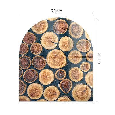 Halbrunde Funkenschutzplatte Glas Schachtel mit Holzrahmen