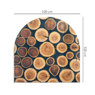 Halbrunde Funkenschutzplatte Glas Schachtel mit Holzrahmen